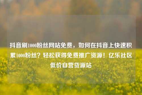 抖音刷1000粉丝网站免费，如何在抖音上快速积累1000粉丝？轻松获得免费推广资源！亿乐社区低价自营货源站  第1张