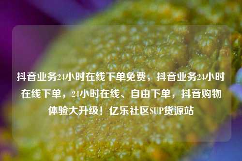 抖音业务24小时在线下单免费，抖音业务24小时在线下单，24小时在线	、自由下单	，抖音购物体验大升级！亿乐社区SUP货源站  第1张