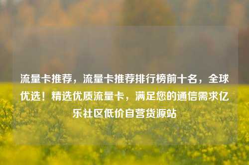 流量卡推荐，流量卡推荐排行榜前十名，全球优选！精选优质流量卡	，满足您的通信需求亿乐社区低价自营货源站  第1张