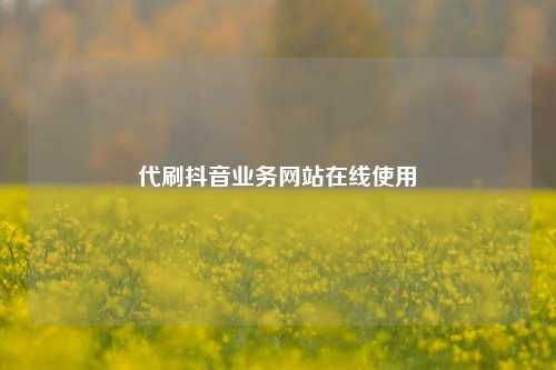 代刷抖音业务网站在线使用  第1张